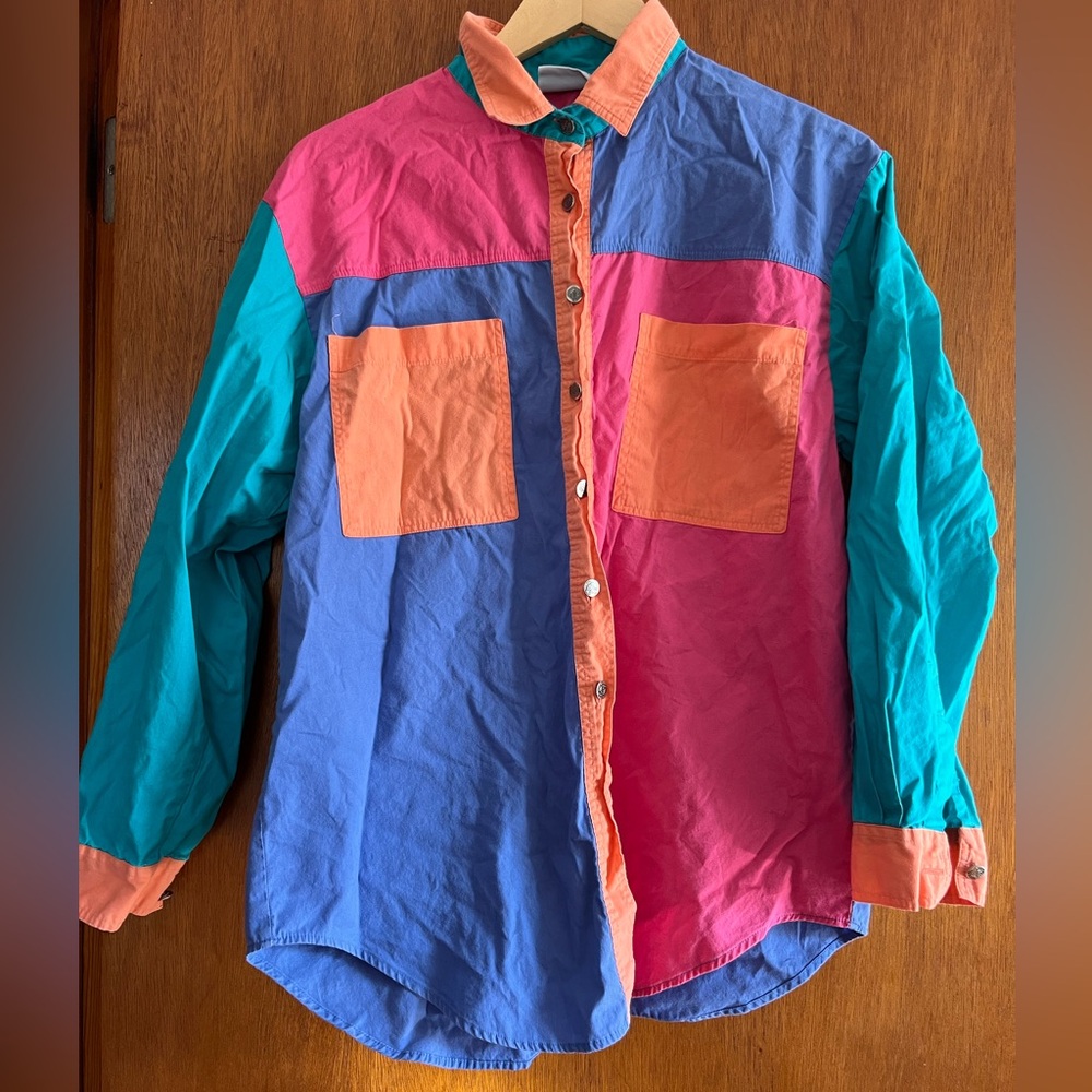 Nuovo vintage colorblock button up shirt